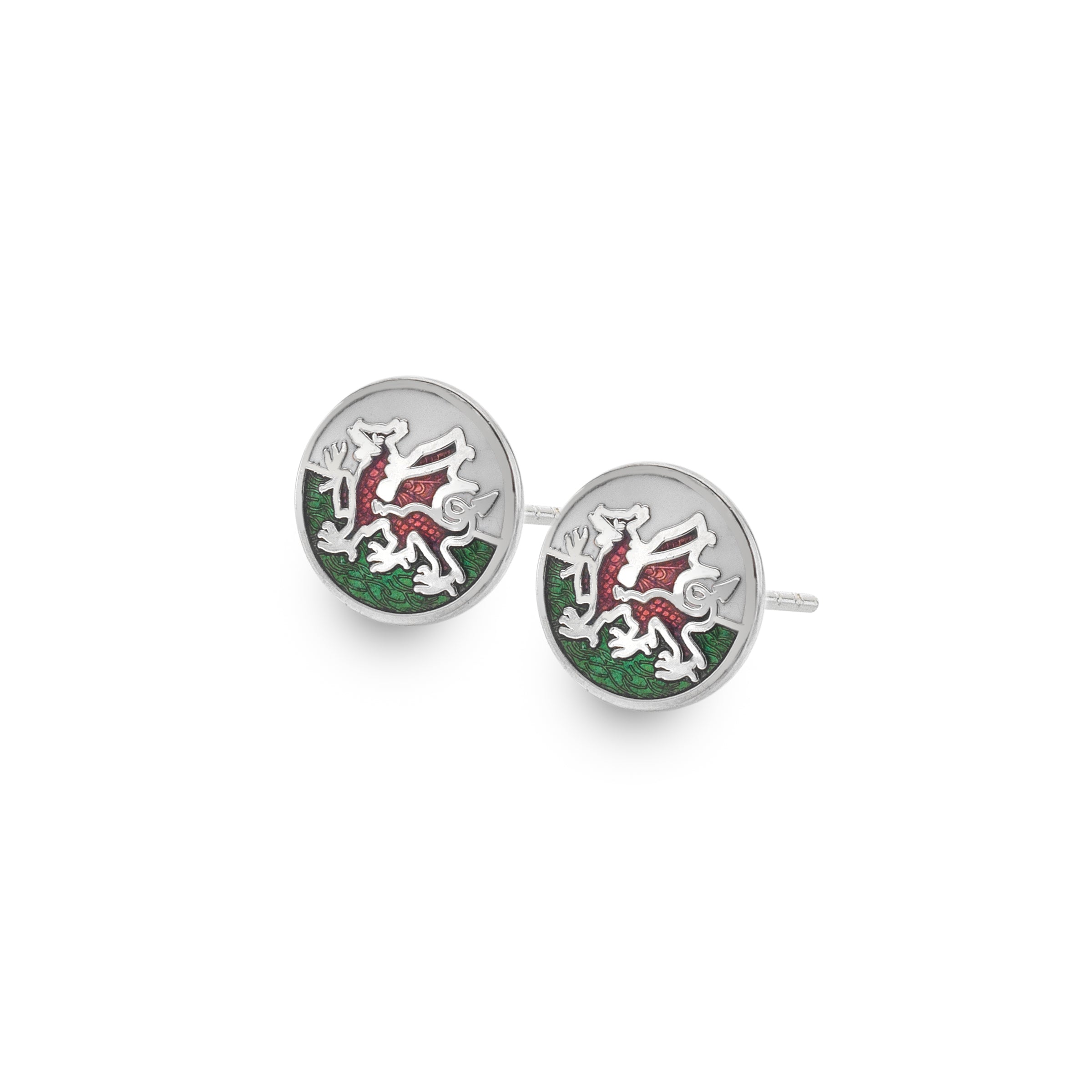 Welsh Dragon Enamel Studs